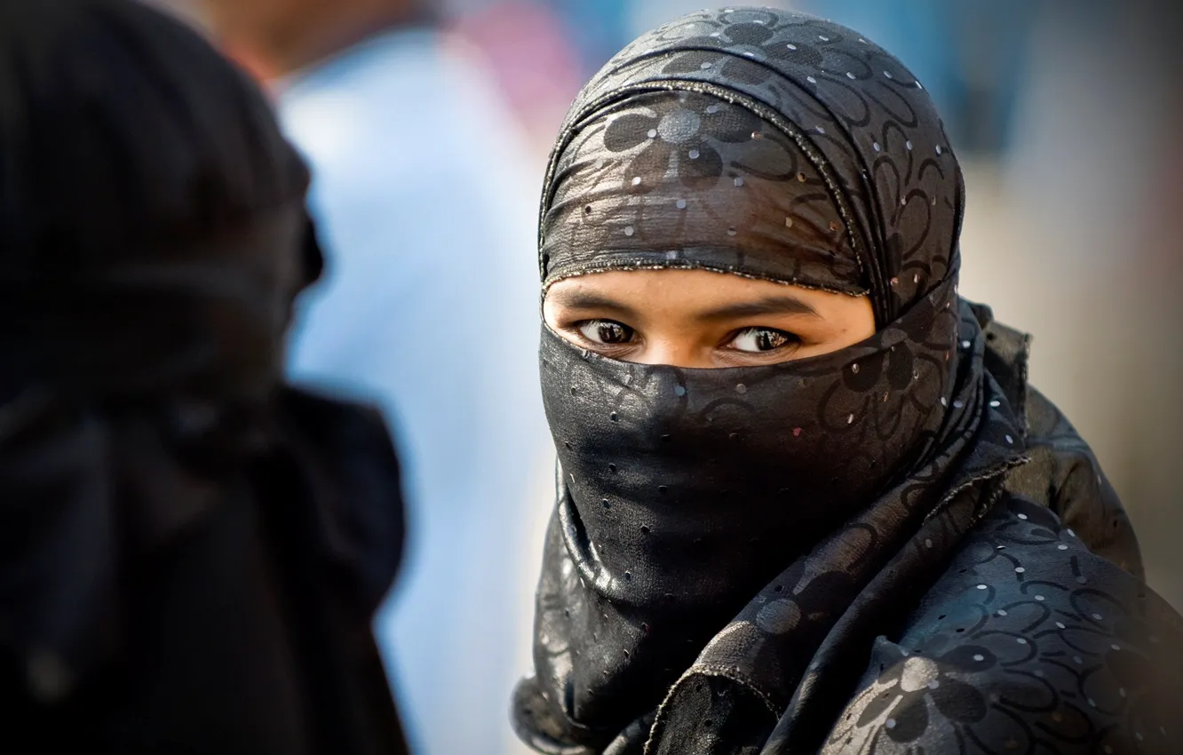 Photo wallpaper eyes, East, the veil