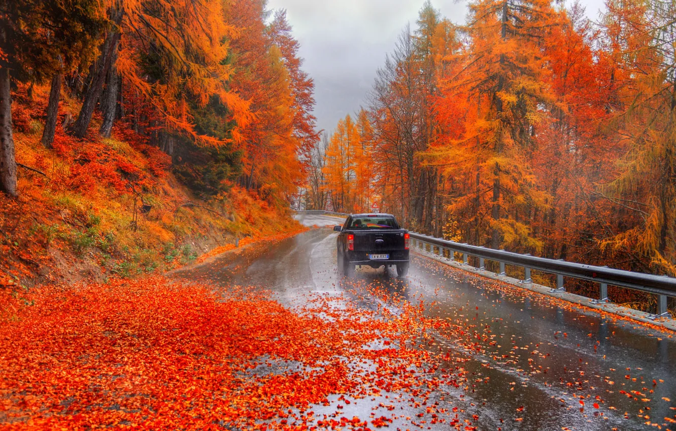 Photo wallpaper autumn, beautiful, Italy, Alps