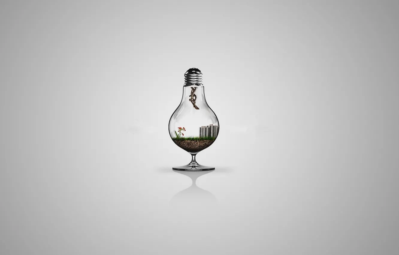 Photo wallpaper Minimalism, Light bulb, Minimalism