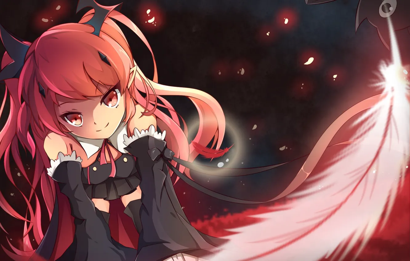 Photo wallpaper girl, feathers, art, vampire, Krul Tepes, Owari no Seraph, si xia daze, Krul