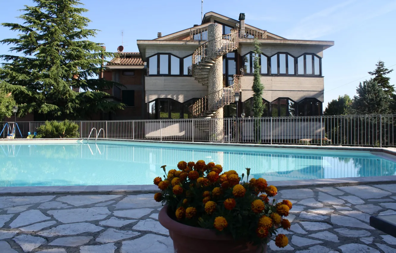 Photo wallpaper Villa, pool, Italy, architecture, Montepulciano, Villa Ambra