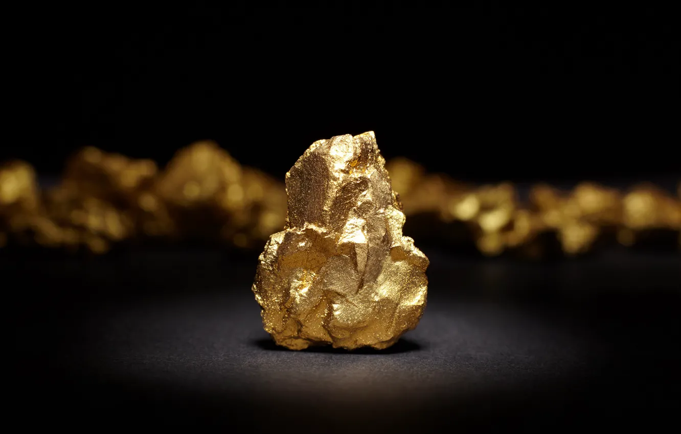 Photo wallpaper metal, gold, 27/5000 mineral