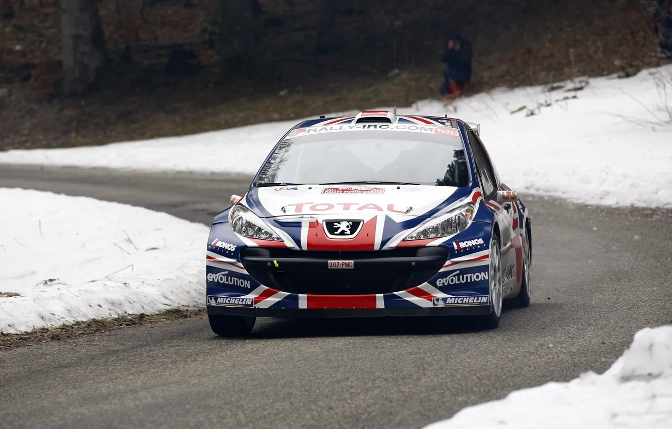 Photo wallpaper race, Peugeot, track, Rally, Monte Carlo Rally 2011