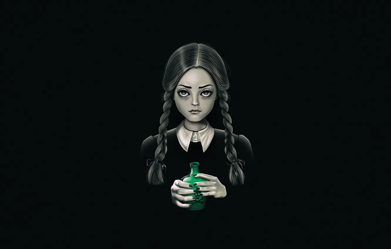 Photo wallpaper Minimalism, Figure, Art, Addams, Wednesday Addams, The Addams Family, Addams, by Vincenttrinidad