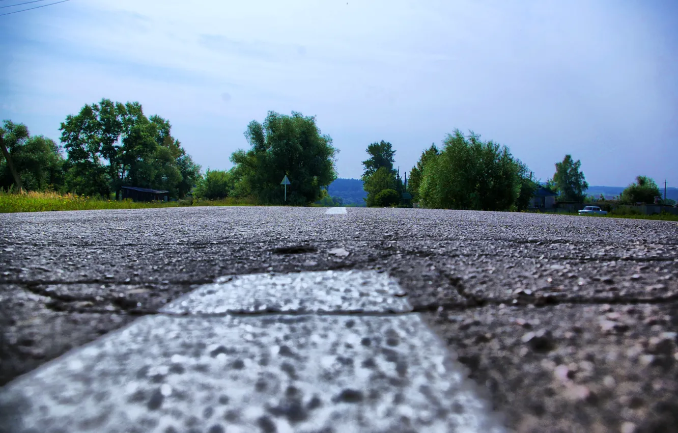 Photo wallpaper road, asphalt, nature