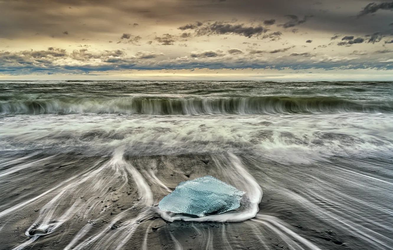 Photo wallpaper ice, sea, shore, nature