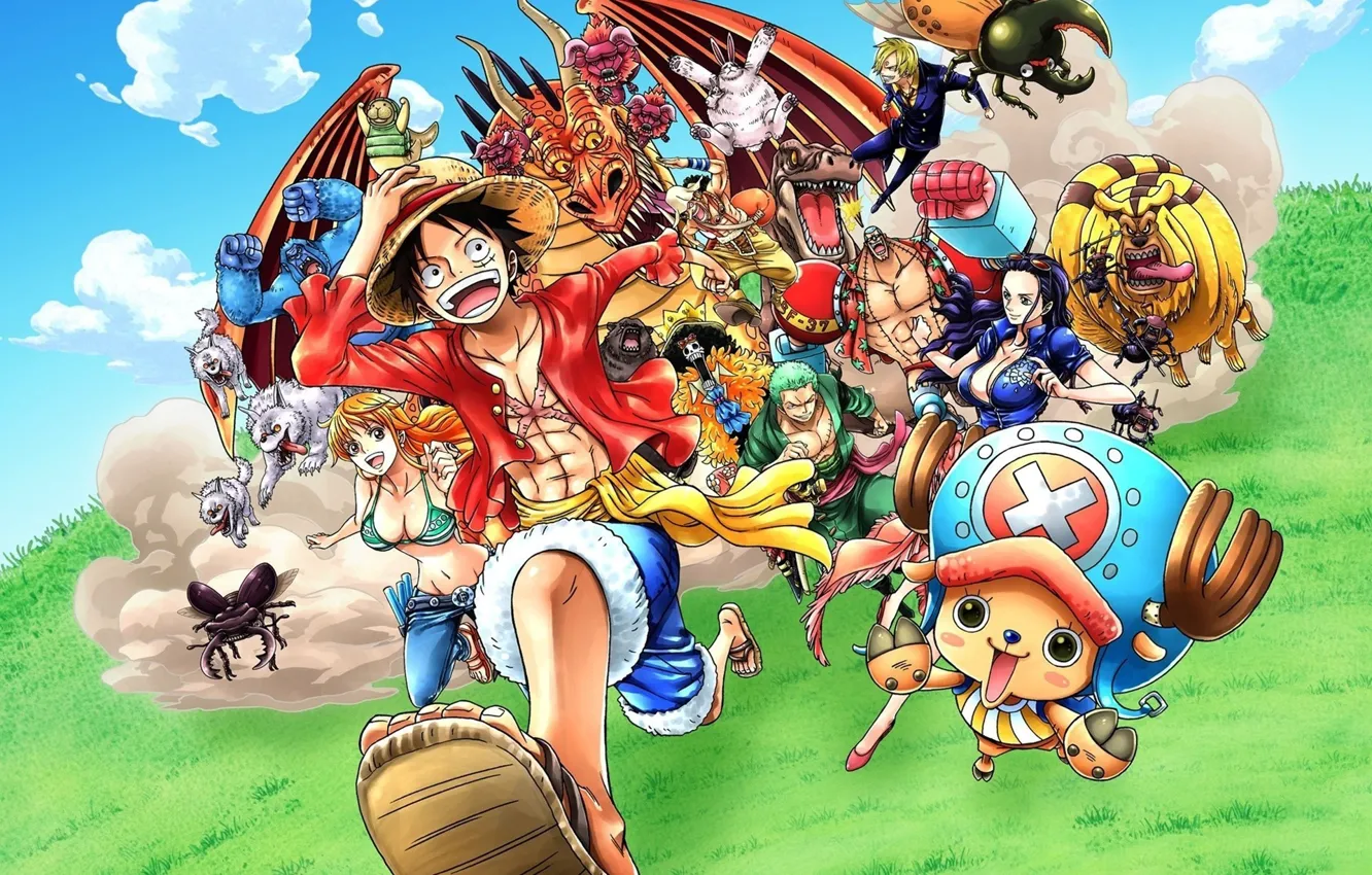 Photo wallpaper game, Chopper, One Piece, anime, Robin, captain, asian, shooter