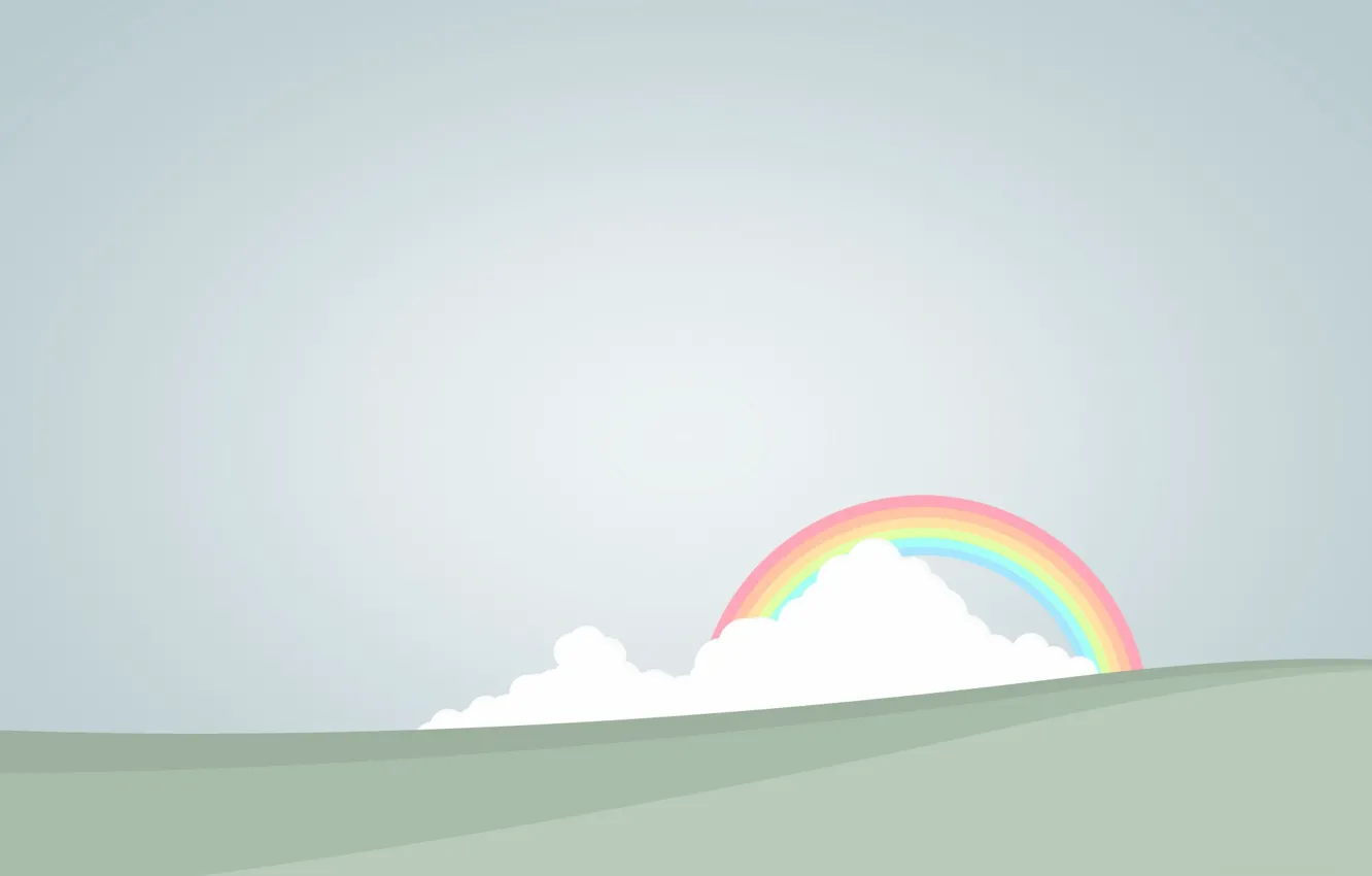 Photo wallpaper clouds, rainbow, vector