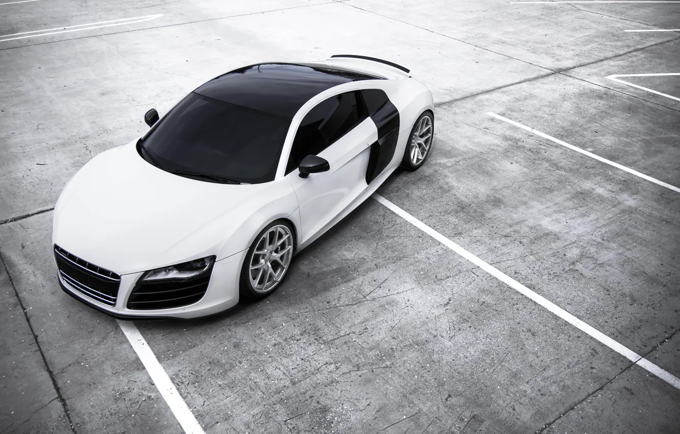 Photo wallpaper white, Audi, Audi, Parking, white