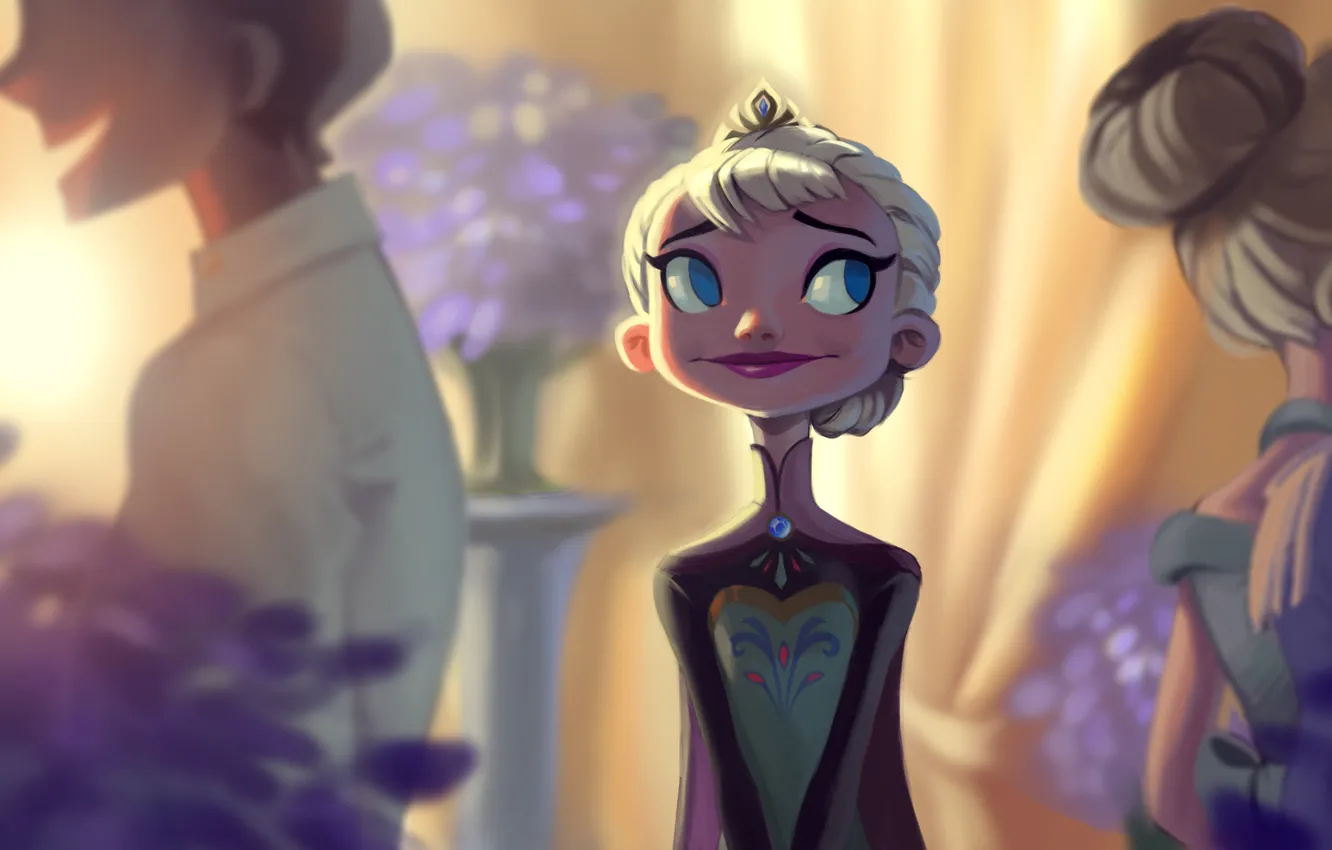 Photo wallpaper look, girl, Frozen, fan art, Elsa