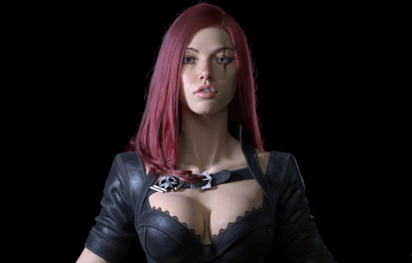 Photo wallpaper the game, game, black background, beautiful girl, League of Legends, Katarina, LOL, Project