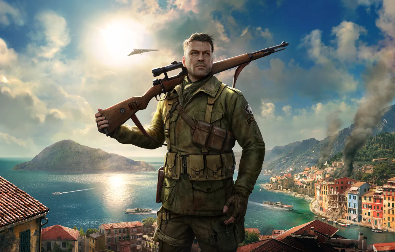 Photo wallpaper sniper, game, Sniper Elite 4