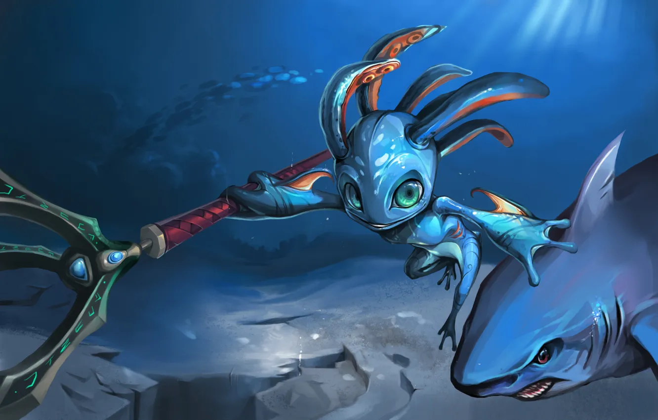 Photo wallpaper shark, League of Legends, LoL, Fizz, Tidal Trickster