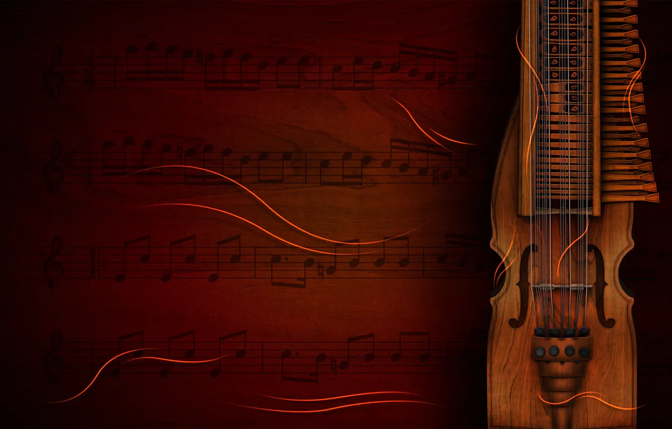 Photo wallpaper notes, background, tool, violin