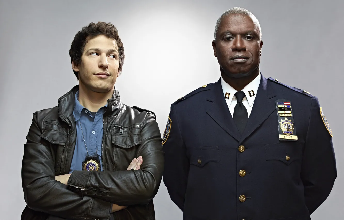 Photo wallpaper fox, USA, cast, United States of America, Jake Peralta, Brooklyn Nine-Nine, Ray Holt, police