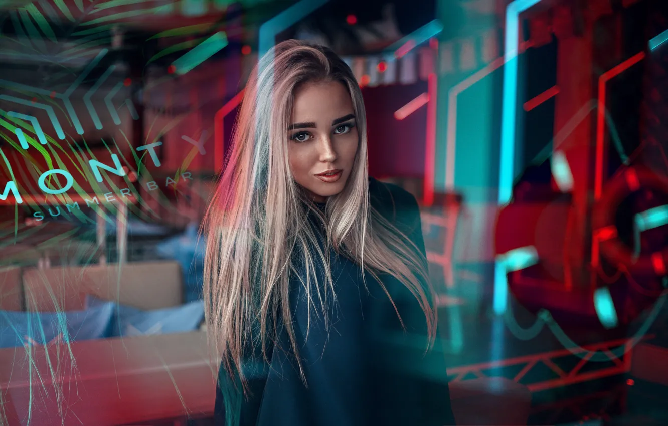 Photo wallpaper look, girl, pose, blonde, Sasha Rusko