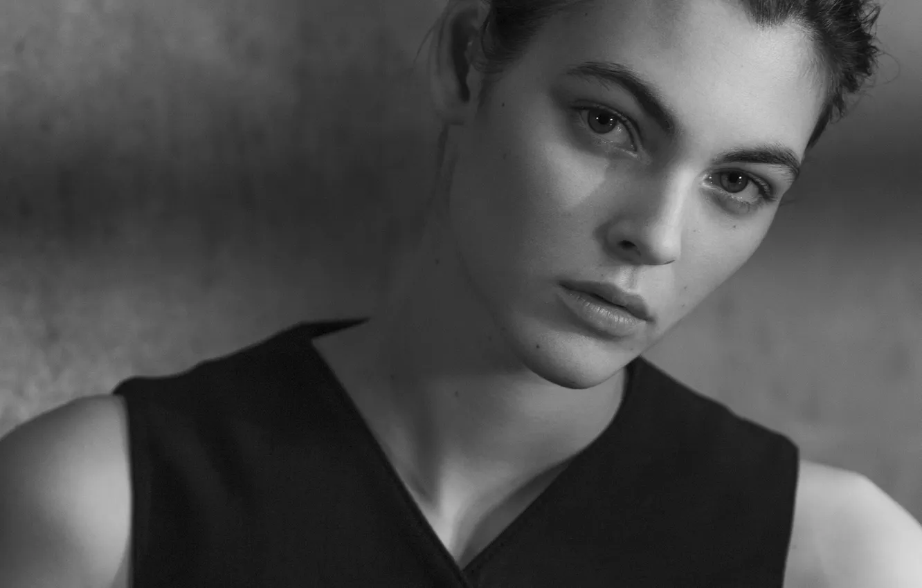 Photo wallpaper black and white, portrait, Vittoria Ceretti