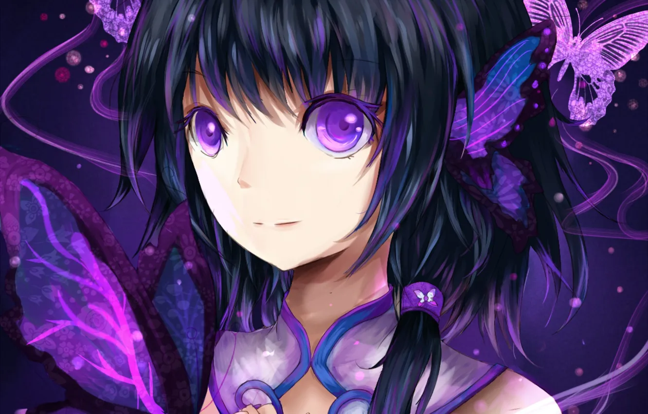 Photo wallpaper girl, butterfly, art, Vocaloid, luo tianyi, vocaloid china, vowscat