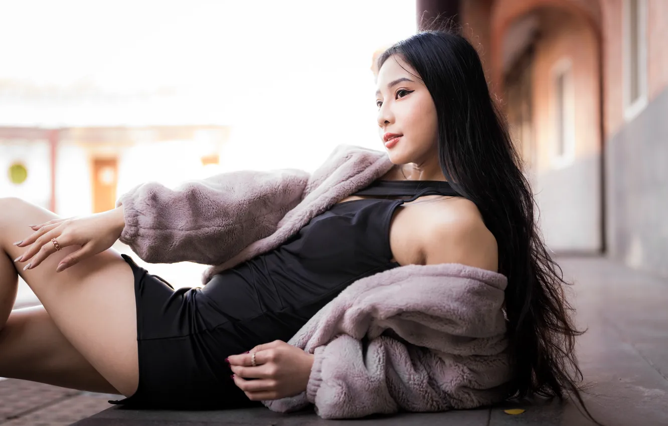 Photo wallpaper pose, girl, Asian