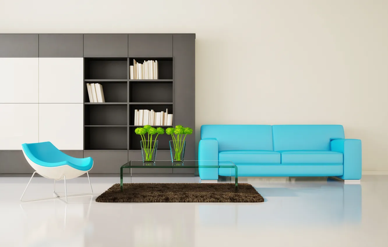 Photo wallpaper design, sofa, interior, chair, living room, modern
