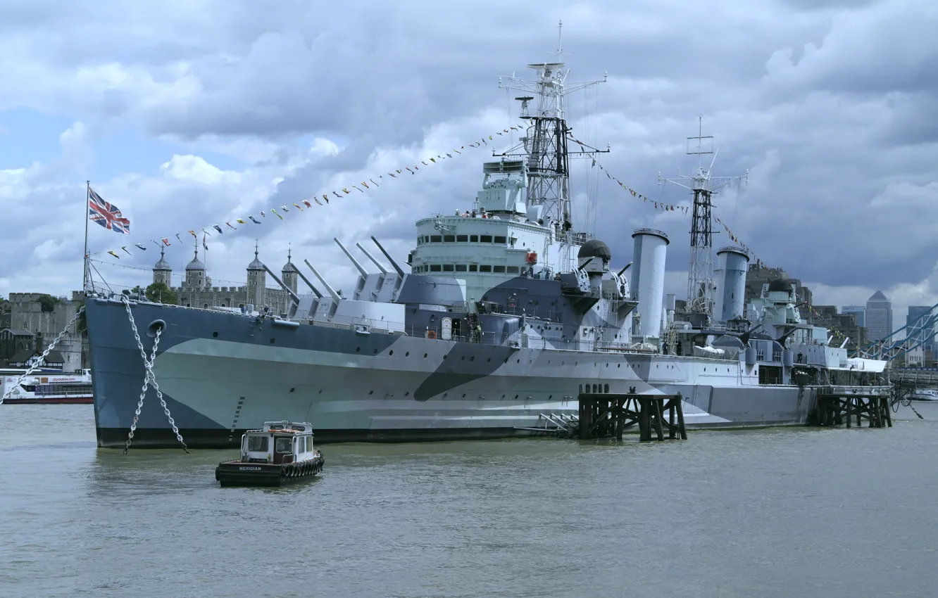 Photo wallpaper London, Museum, cruiser, easy, HMS Belfast