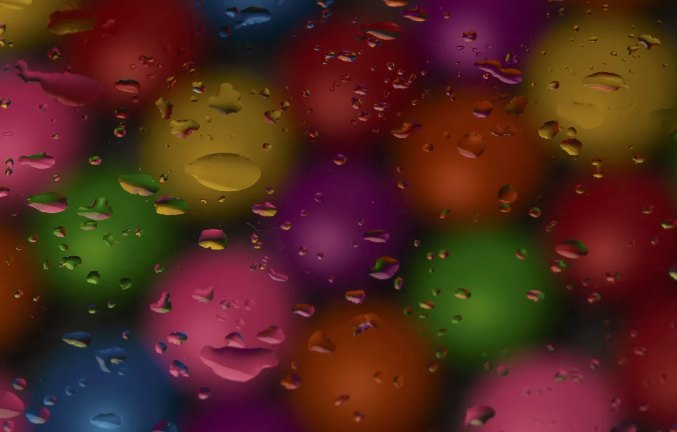 Photo wallpaper glass, water, drops, macro, gems