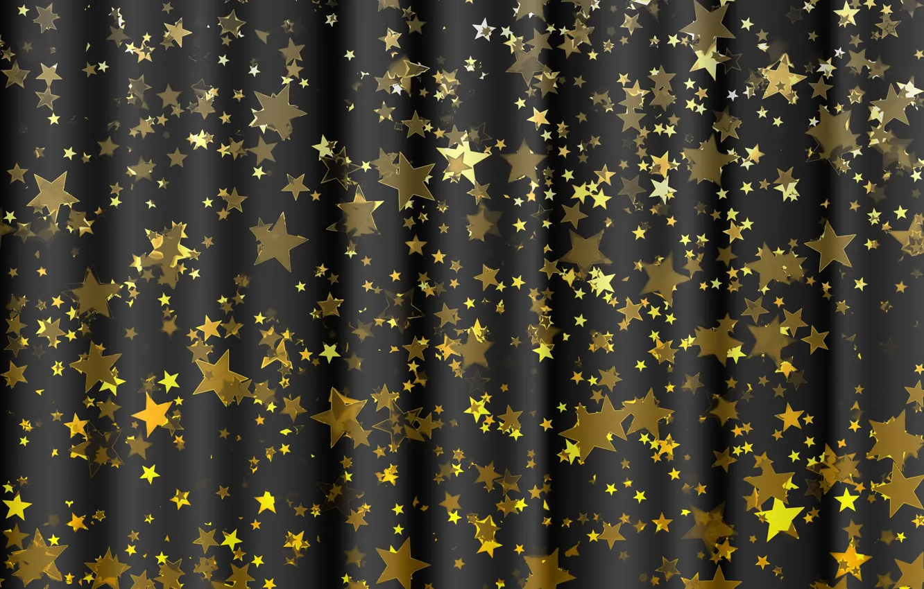 Photo wallpaper stars, background, gold, black, texture