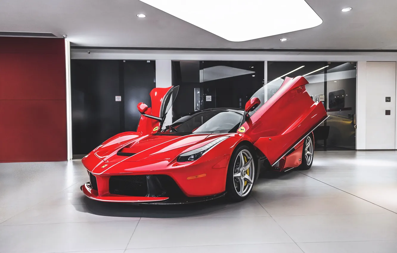 Photo wallpaper Ferrari, Scuderia, RED, LaFerrari