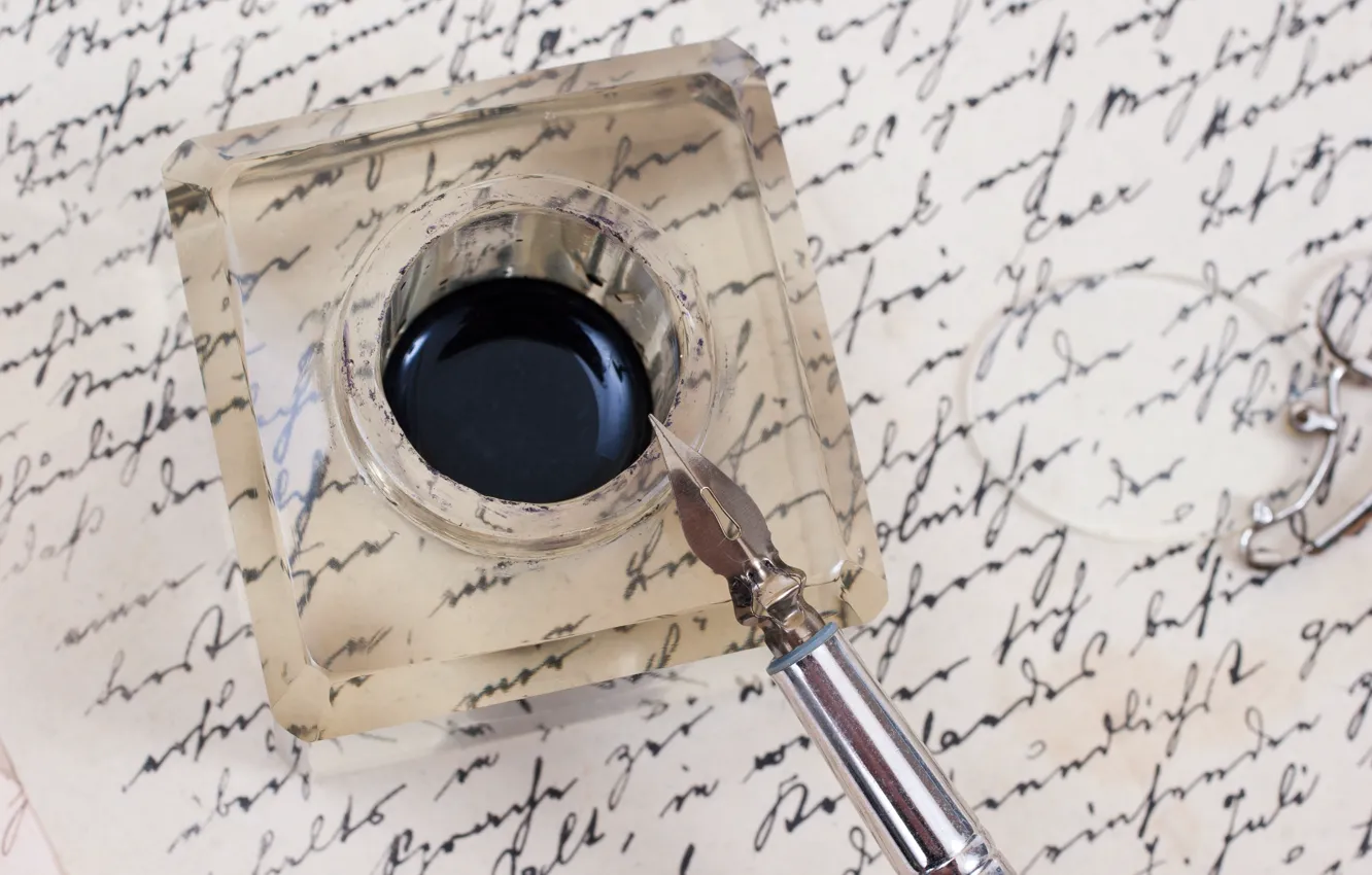 Photo wallpaper pen, ink, writing