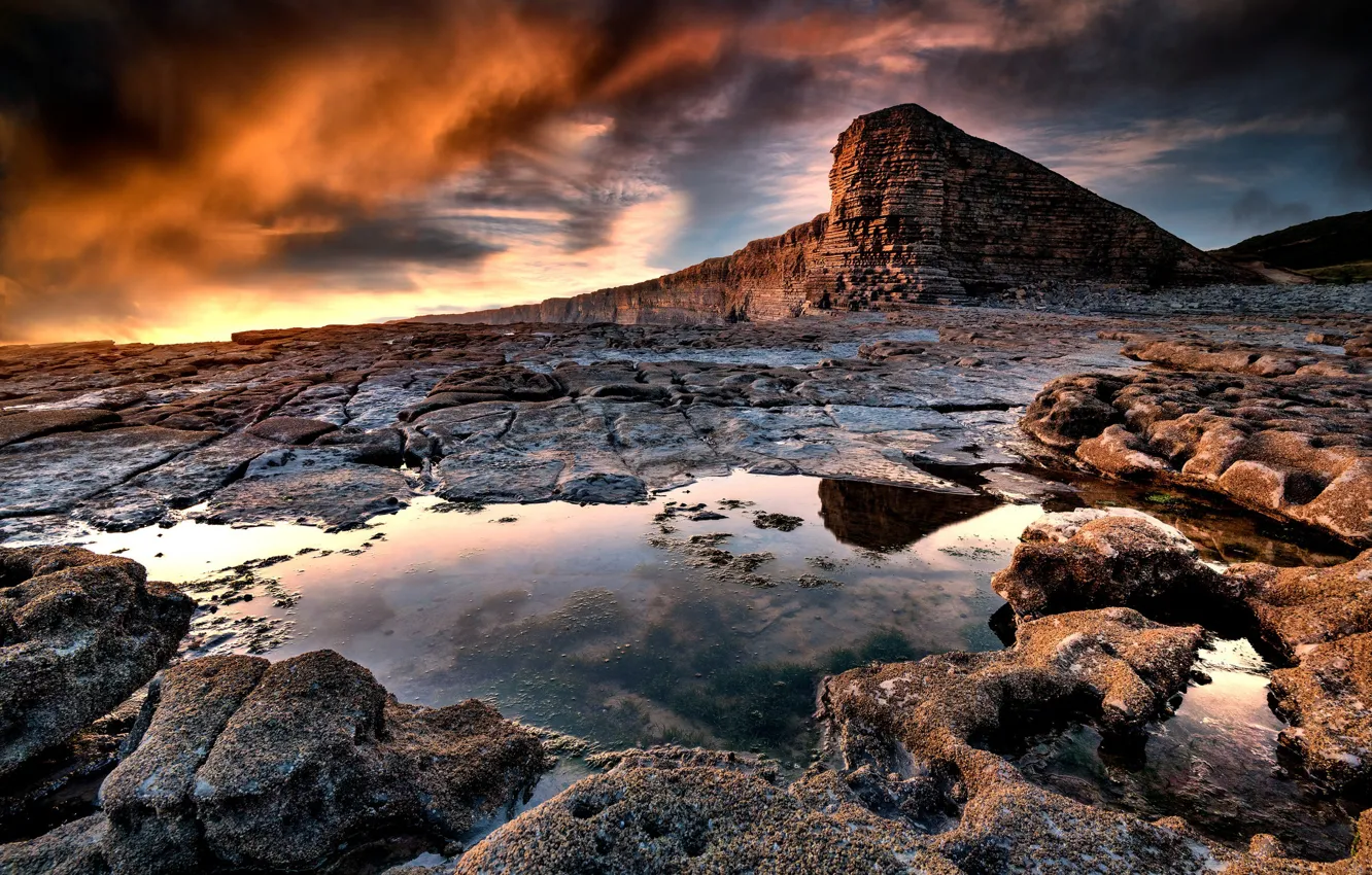 Photo wallpaper sea, rocks, shore