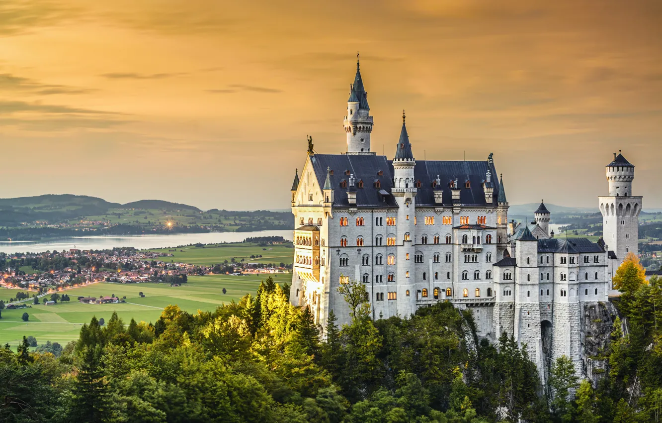 Photo wallpaper Neuschwanstein, landscape, castle
