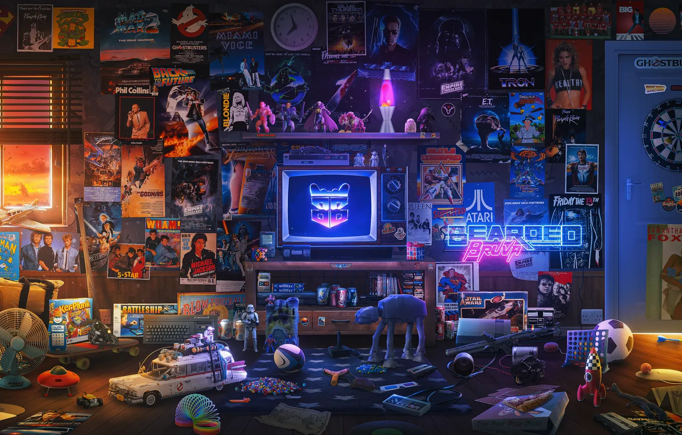 Photo wallpaper Star Wars, dendy, games, retro, Nintendo, toys, Ghostbusters, coke