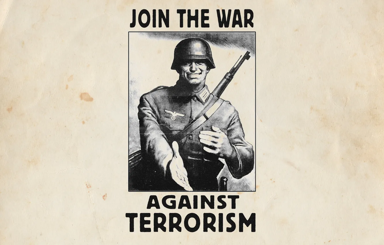 Photo wallpaper poster, propaganda, Join The War, Join the war on terrorism, Against Terrorism