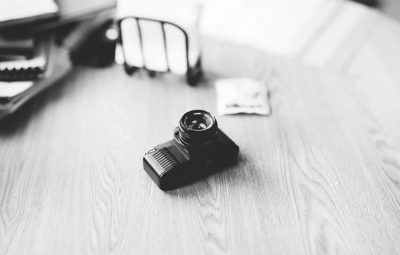 Photo wallpaper table, lens, Canon, T50