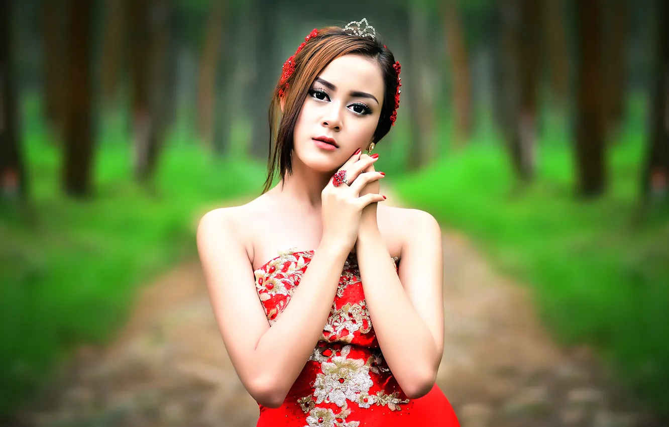 Photo wallpaper girl, decoration, makeup, retouching, cute Babes