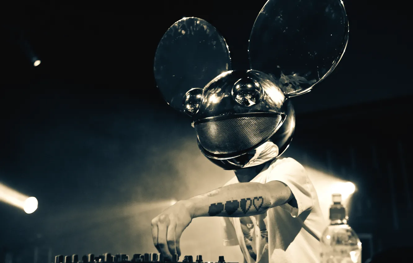 Photo wallpaper music, the game, club, mask, tattoo, tattoo, Deadmau5, Deadmaus