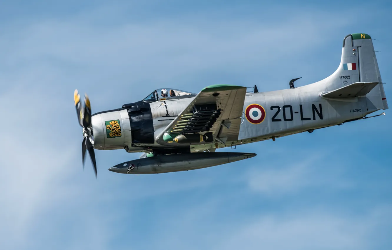 Photo wallpaper flight, attack, "Skyraider", Douglas A-1D, Skyraider