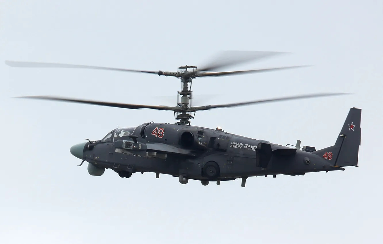 Photo wallpaper helicopter, Russian, Ka-52, weatherproof, shock, double, &ampquot;alligator&ampquot;, &ampquot;Hokum B&ampquot;