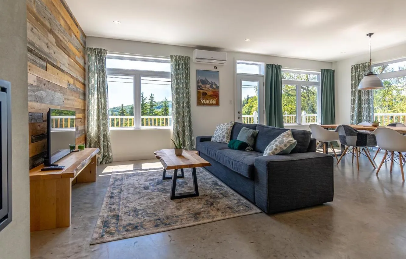 Photo wallpaper design, style, interior, Canada, living room, dining room, Quebec, QC