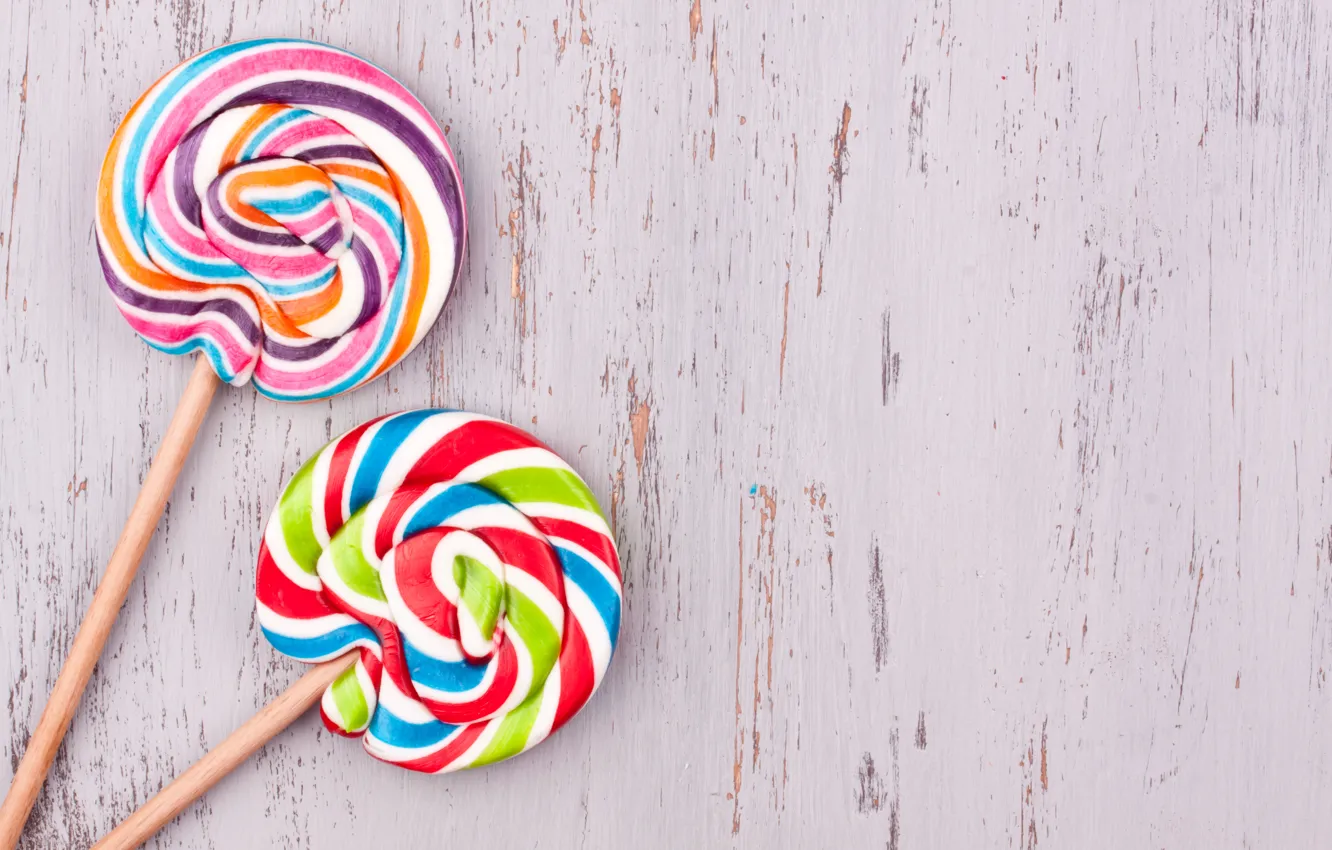 Photo wallpaper colorful, lollipops, sweet, candy, lollypop
