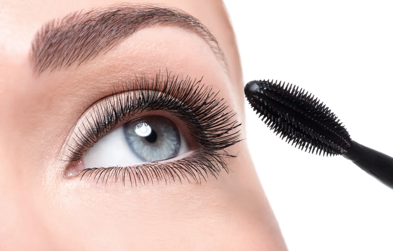 Photo wallpaper blue eyes, eyelashes, make up