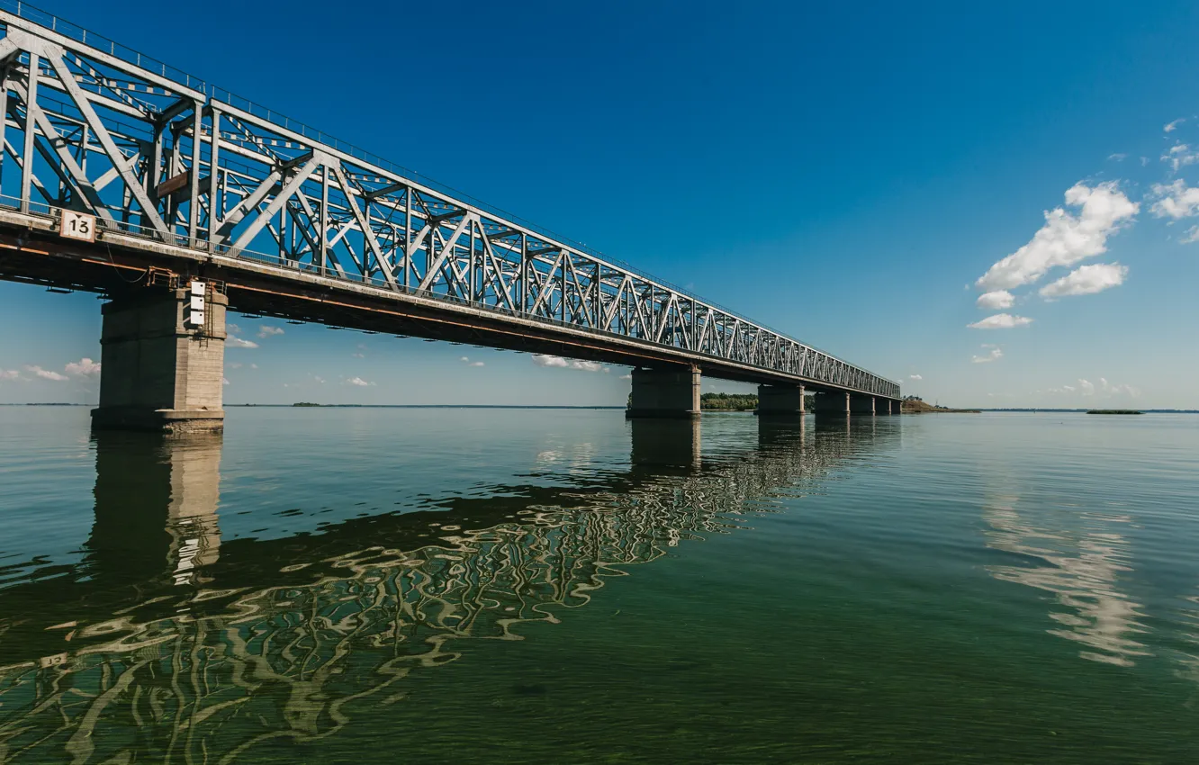 Photo wallpaper summer, the sky, bridge, river, background, cloud, day, dam