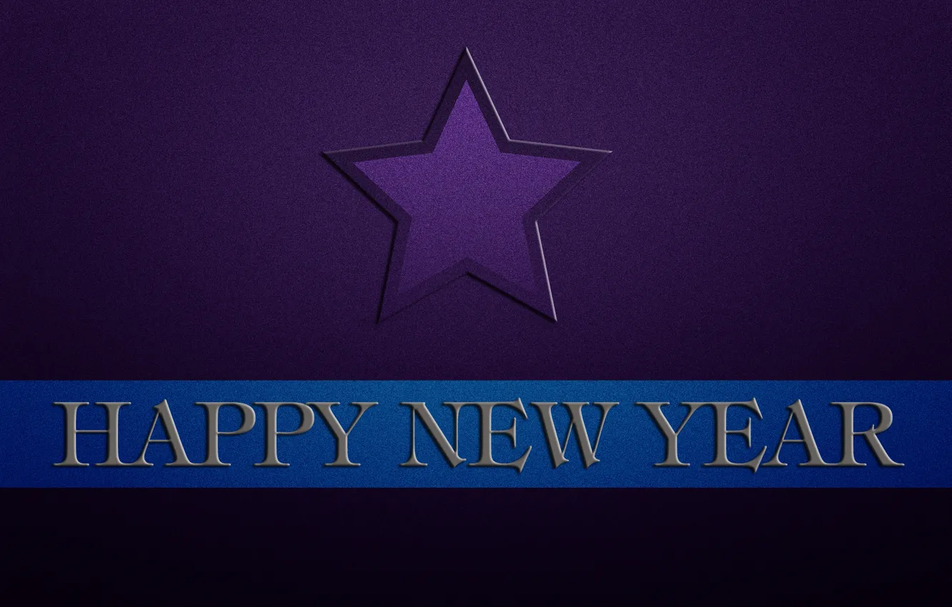 Photo wallpaper blue, the inscription, strip, star, new year, happy new year, purple background