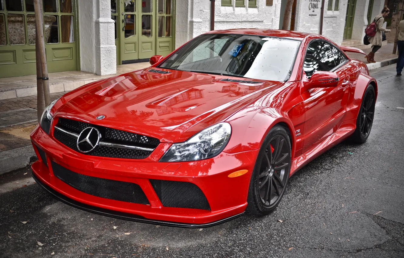 Photo wallpaper Mercedes, Red, AMG, Black Series, SL65