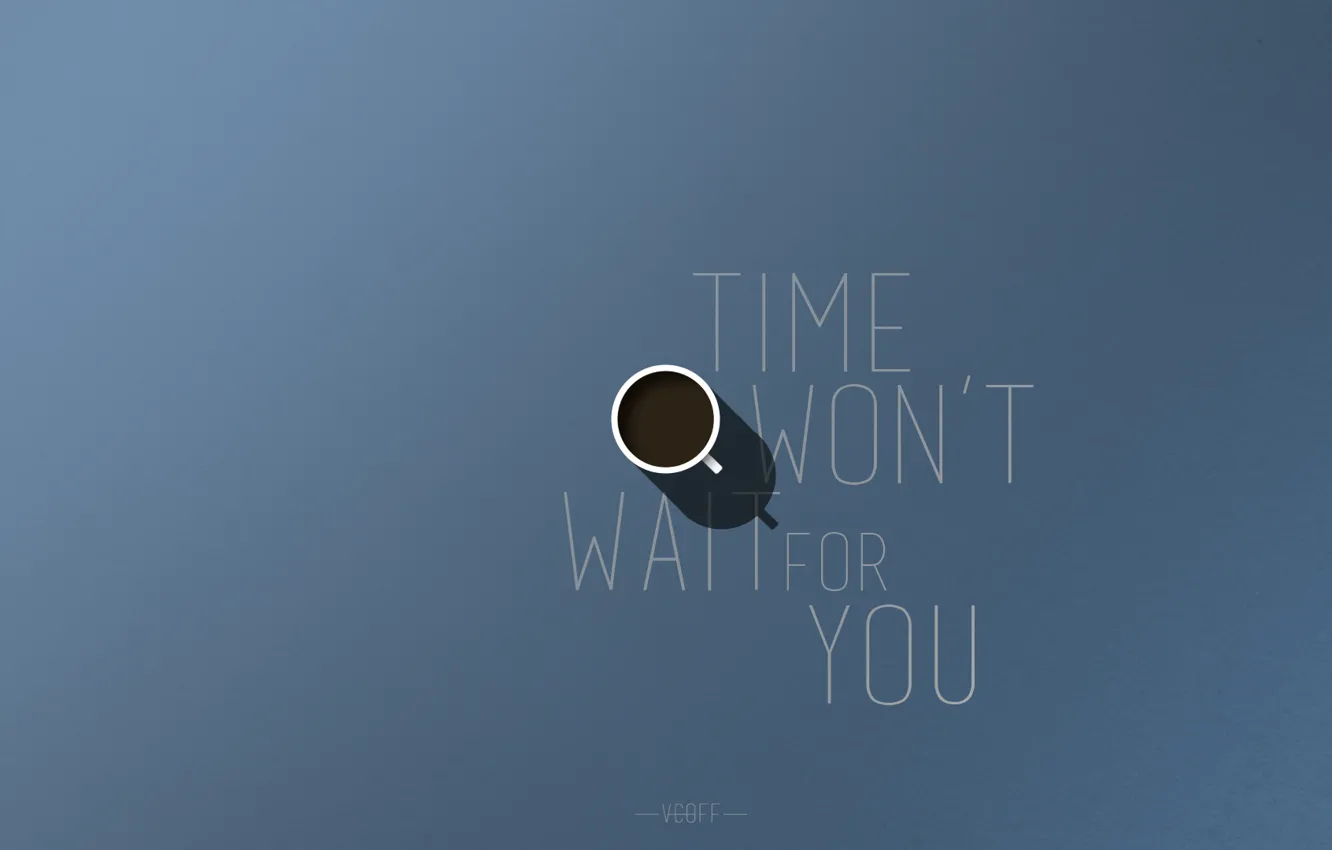 Photo wallpaper time, style, labels, coffee, minimalism, mug, motivation, vcoff