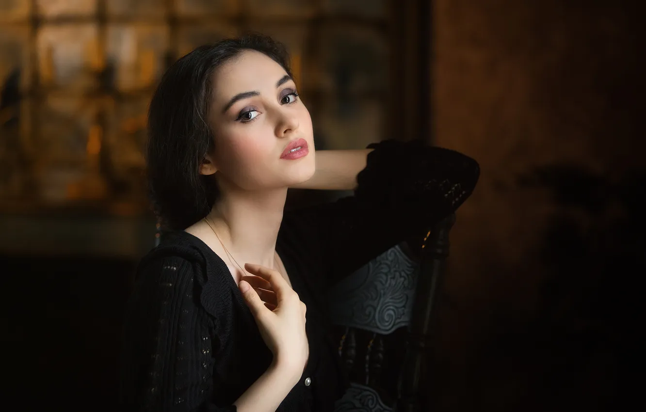 Photo wallpaper look, model, brunette, beauty, Alexey Nazarov, Anna Melikhova