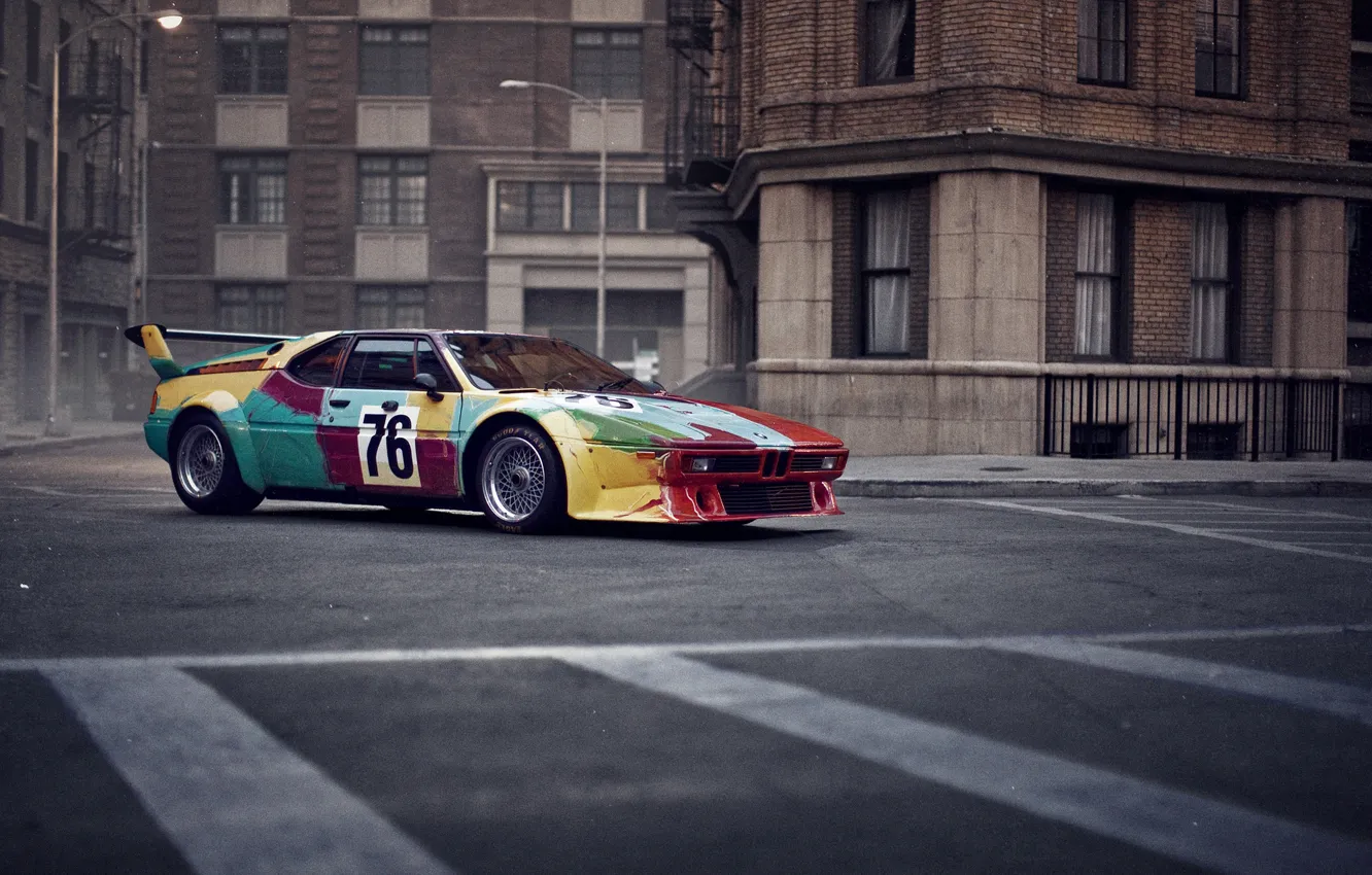 Photo wallpaper car, BMW, E26, M1, iconic, BMW M1 Art Car by Andy Warhol
