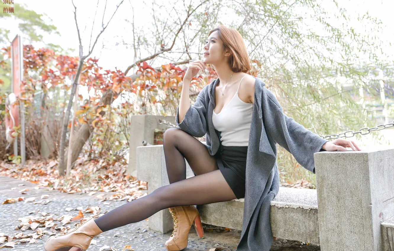 Photo wallpaper girl, sexy, legs, woman, beautiful, model, asian, cute