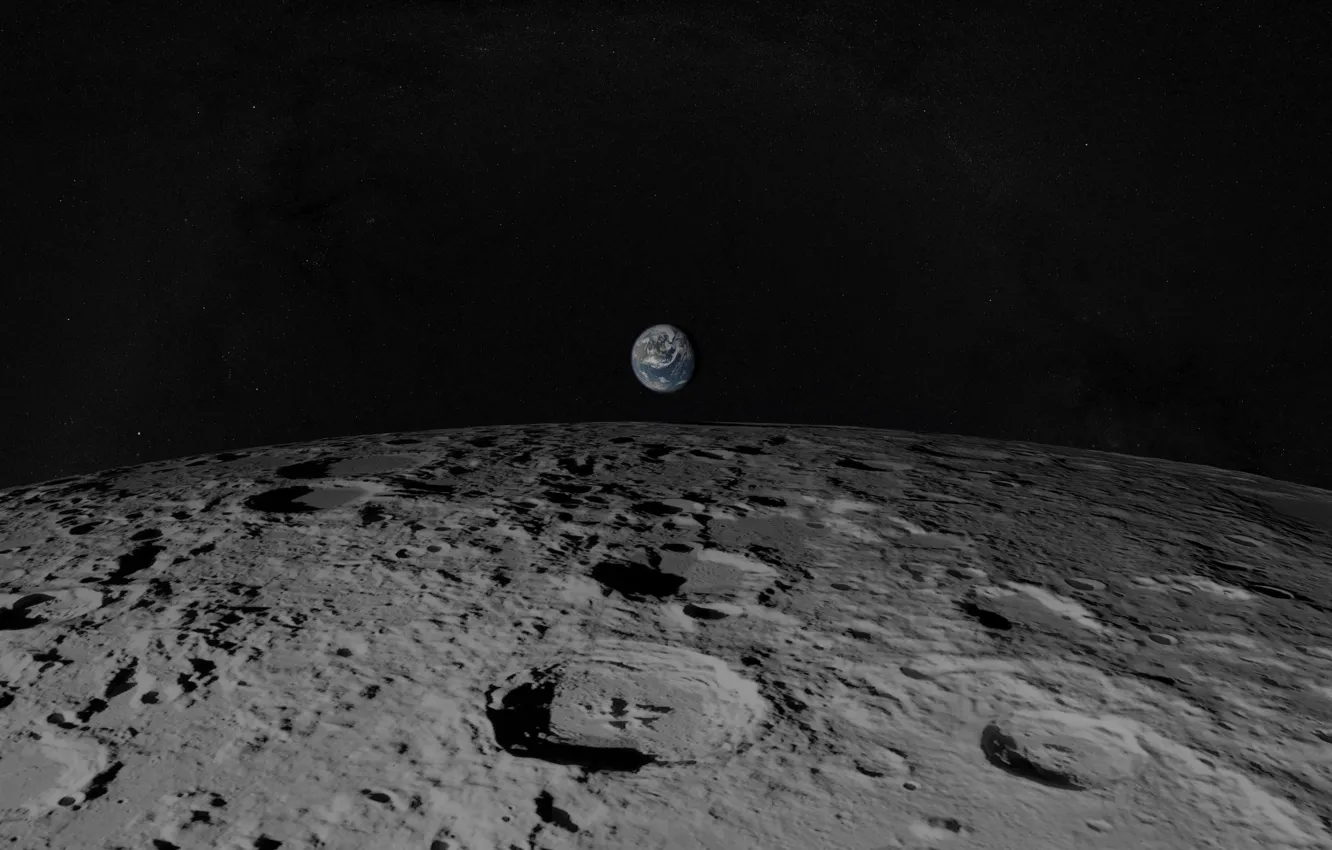 Photo wallpaper earth, the moon, planet