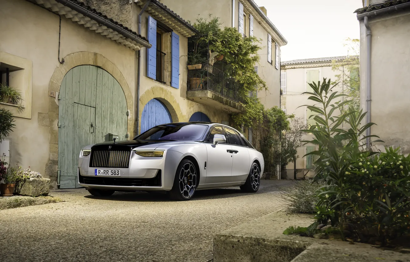 Photo wallpaper Rolls Royce, Ghost, luxury, Black Badge, luxury cars, 2024, Aesthete, Rolls Royce Black Badge Ghost …